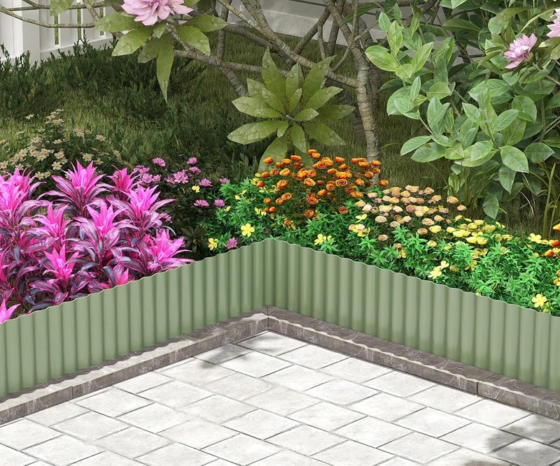 RRG Metal Garden Edging Border, Corrugated Steel Landscaping, DIY for Lawn (Green, 6 Inch x 10FT) - Image 2